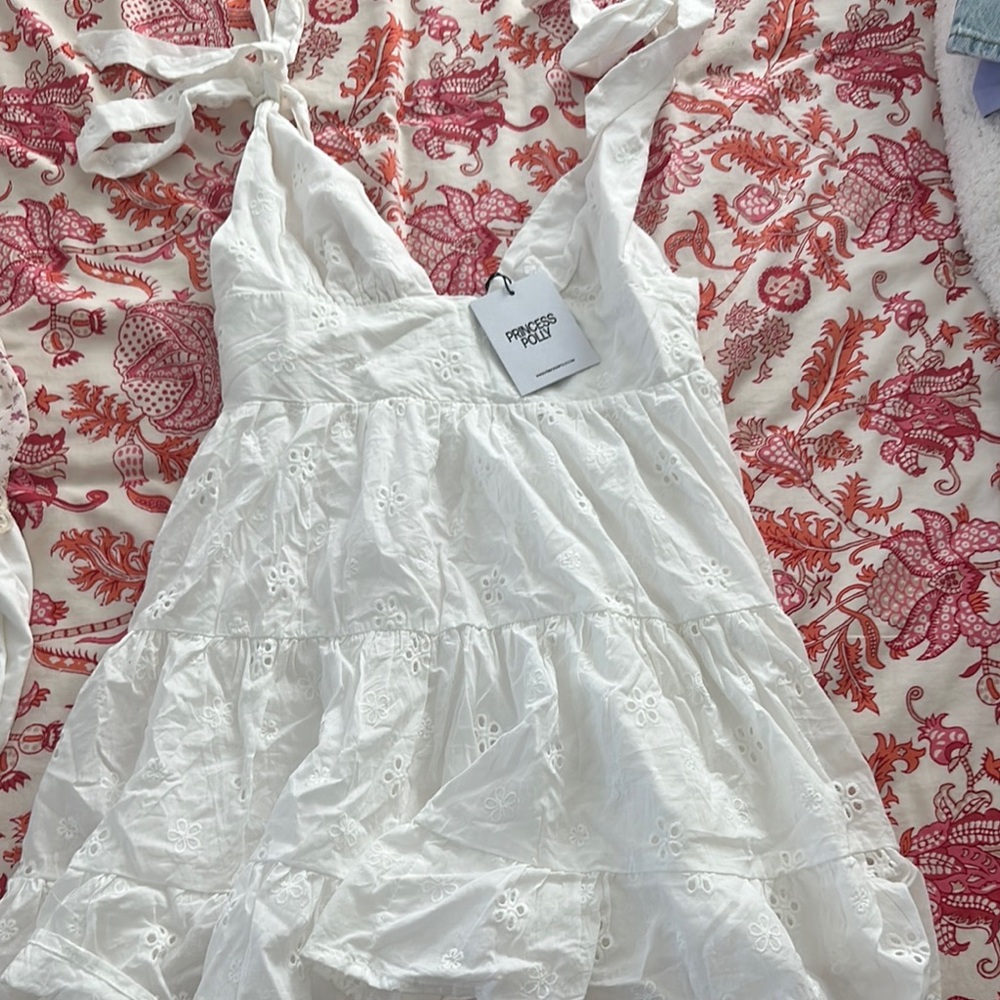 Princess Polly White Eyelet Mini Dress